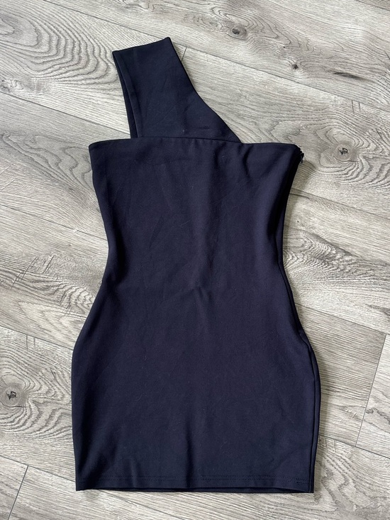 superdown Dresses & Skirts - Superdown Asymmetrical One-Shoulder Navy Blue Bodycon Mini Dress | Size Small